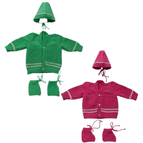 Baby Warm Sweaters - Wool Long Sleeves Multicolor | Soft Texture Anti-Wrinkle Hand Knitted Striped Design Unisex Comfortable