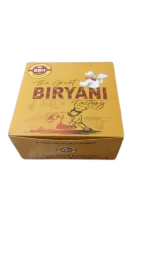 Biryani Packaging Box - Paper, 750 Ml, 165x115x60 Mm, Square, Multicolour, 3-ply, One Compartment, Printed Design