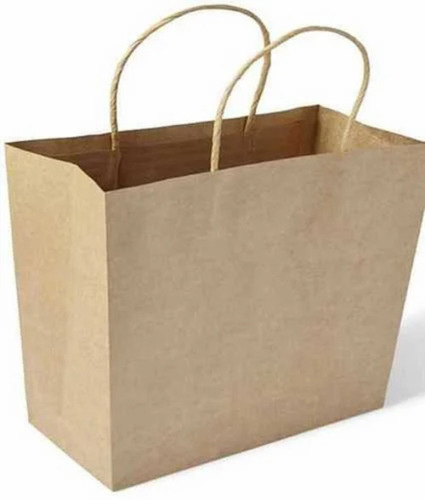 Brown Paper Shopping Bags - 80 GSM, 16x12 Inches, Brown Color | Biodegradable, Moisture Proof, Recyclable, Twisted Rope Handles, Plain Style