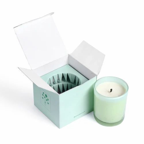 Candle Packaging Box - 200-270 GSM Biodegradable SBS Paper, Square Shape, Multi Color, Gloss Matte Finish, Weight Holding Capacity < 2 Kg