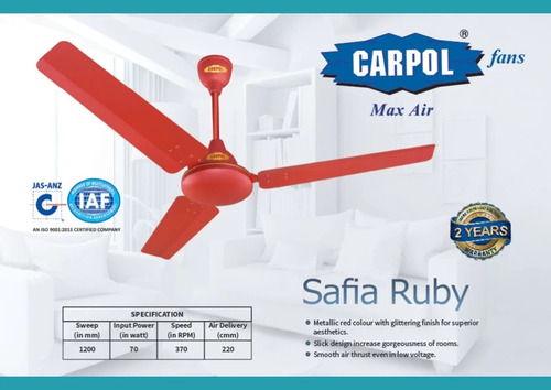 Ceiling Fan Safia Ruby - Blade Diameter: 48 Inch (In)