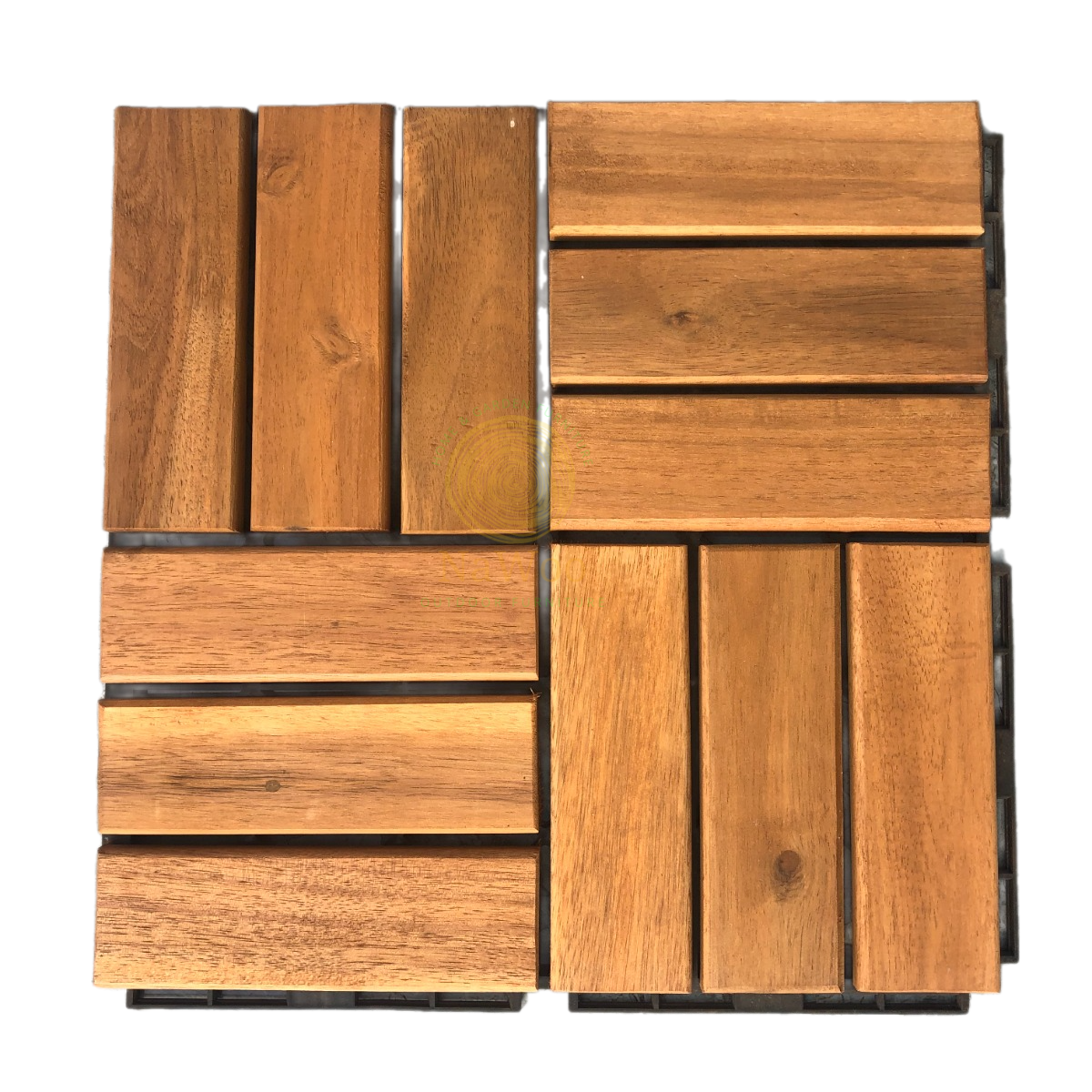 Kanhome Hot Item T12A1 Factory Price 12 Slats Thickness 19m Wood Deck Tiles for Pool Garden Pathway Balcony Decor