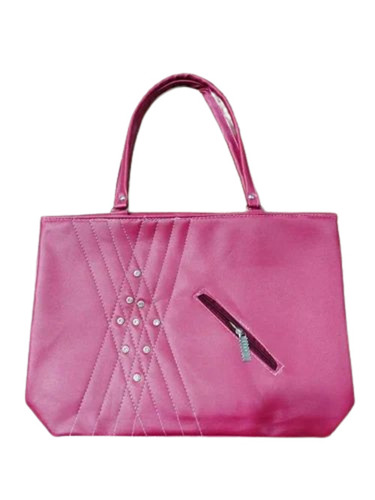 Ladies Purse - Rexine Material, Rectangular Shape, Red Color | Zipper Closure, Stylish Hobo Bag for Women