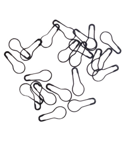 Oval Shape Safety Pins - Steel, 22 mm, Black | Long Lasting, Durable, Good Condition, Box Packaging