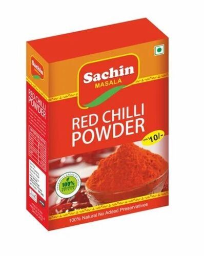 Red Chilli Packaging Box - Paper Material, Rectangular Shape, Moisture Proof | Features: Red Color, Ideal for Spices and Food Storage