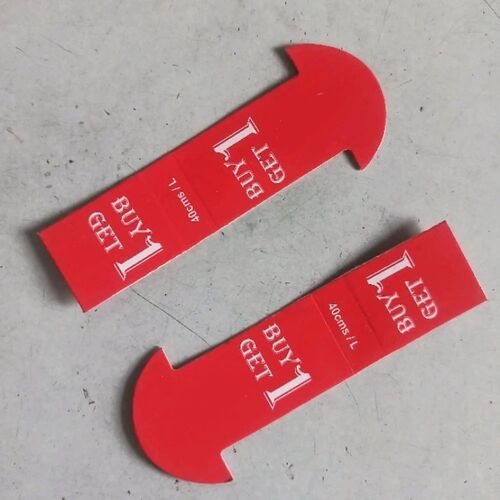 Red Paper Hang Tag - 4 Inch Length, 50 GSM Printed Design | Customizable Shape for Garments