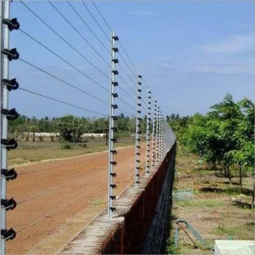 Solar Fencing - Iron Square Design, Silver Color, DC 12V Power, 2-Year Warranty | Ideal for Domestic and Industrial Use