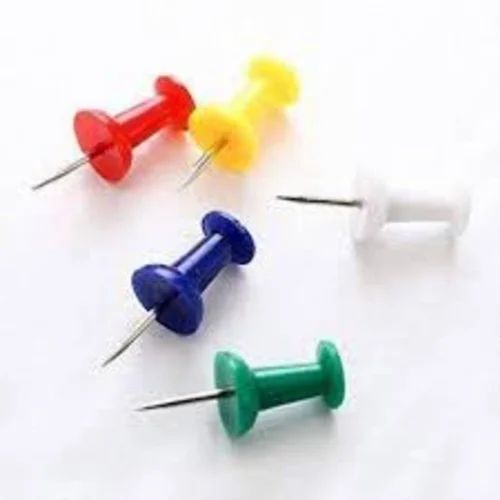 Steel Colored Push Pins - Steel & Plastic, Size: 15 mm | Long Lasting, Easy to Use, Ideal for Official Use