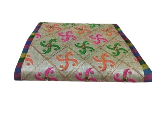 Swami Ladies Sling Bag - Synthetic Material, Zip Closure, Beige Color | Casual Wear, Embroidered Design, Good Quality