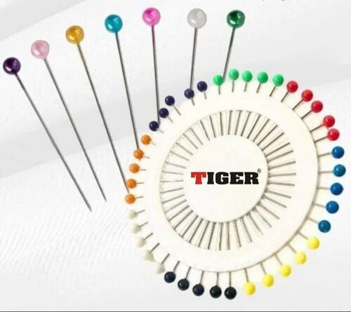 Tiger Pearl Head Pins - Iron Metal, 40-Piece Box, Multicolor | Rust Proof for Art and Craft Use