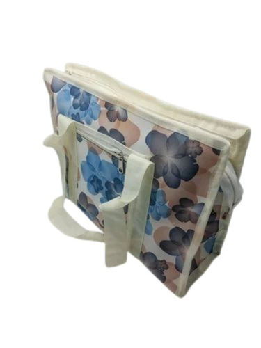 Womens Printed Hand Bag - Rexine, Rectangular Shape | Zipper Closure, Casual Wear Style, Polybag Packaging, Good Condition
