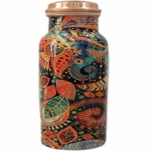 750 Ml Printed Copper Water Bottle