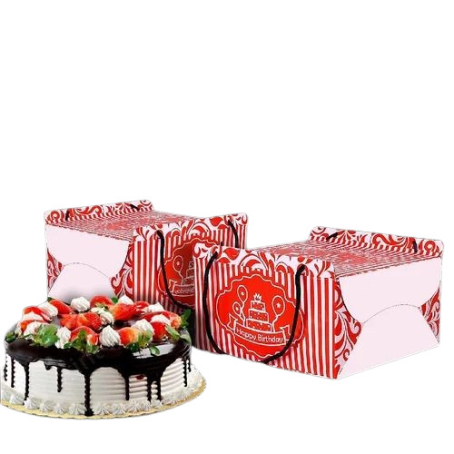 Cake Packaging Box - Cardboard, Square Shape, Multi Color Design | Ideal for Stylish Presentation and Secure Storage of Baked Goods