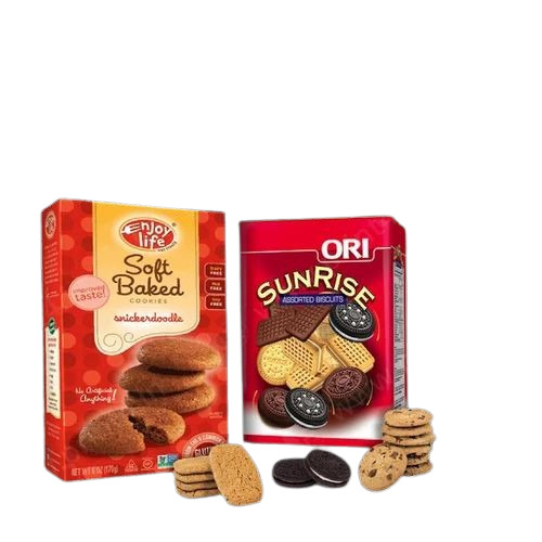 Cookies Packaging Boxes - Cardboard Rectangular Shape Customized Design | White and Red Color Combination