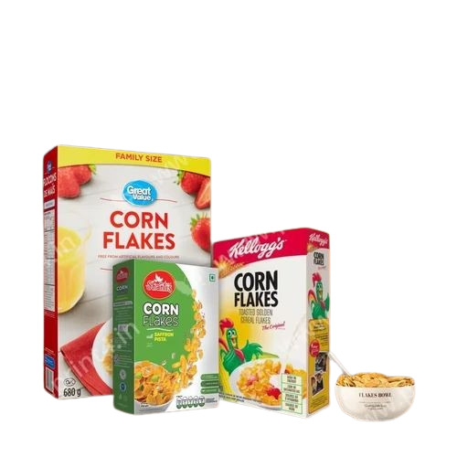 Corn Flakes Packaging Boxes - Cardboard Material, Multicolour Printed Design | Versatile and Attractive Packaging Solution for Cereals