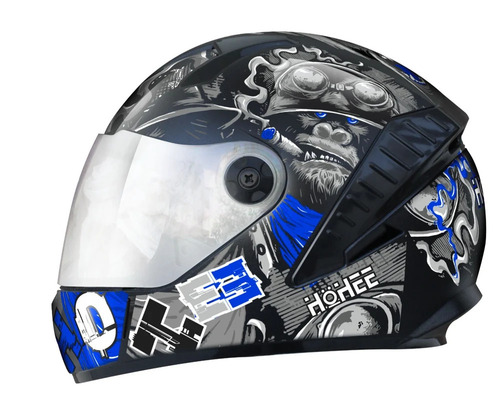 Motorcycle Helmet - Fiberglass Full Face, Size 580mm, Black-Decor | Multi Color, Riding Suitable for Boys