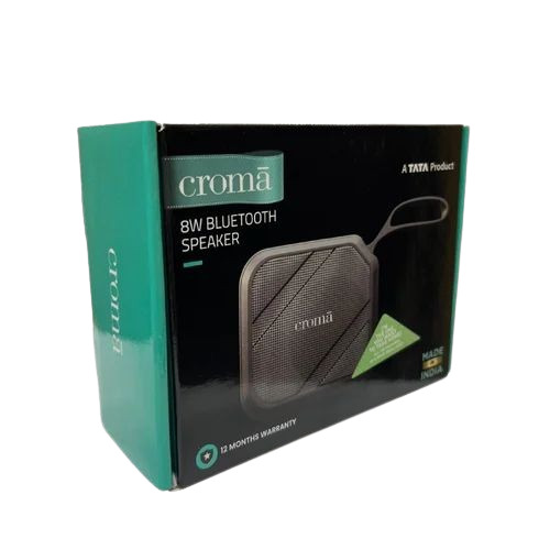 Portable Speaker Packaging Box - 350 GSM Unbleached Kraft Paperboard, Multi Color, Square Shape | Straight Tuck End Design, Spot UV Printing, Litho-Laminated Coating