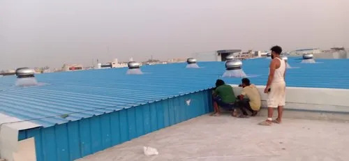 Prefabricated Structure - Aluminum Sheet, Blue Color Coated | Features Five Aluminum Sliding Windows, Container Wall, Aluminum Sheet Roof
