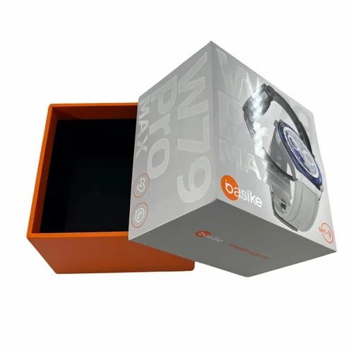 Smart Watch Packaging Box - Unbleached Kraft Paperboard, Rectangular, Multi Color, 5 Kg Weight Capacity | Spot UV Printing