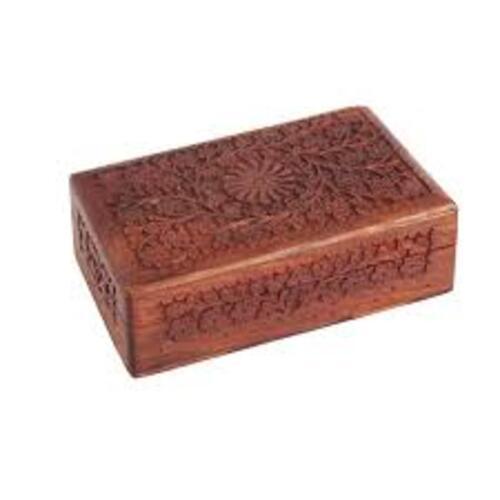 Wooden Carved Box - Acacia Wood, Rectangular Shape, Brown Color, Carved Surface Texture | Customizable Size, Religious Style