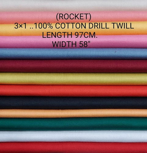 100% Cotton Drill Twill Plain Shirting Fabric