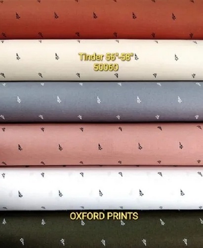 Fancy Tinder Oxford Print Cotton Shirting Fabric - 58" Wide, Various Colors | Washable, Shrink-Resistant, 100% Cotton Material