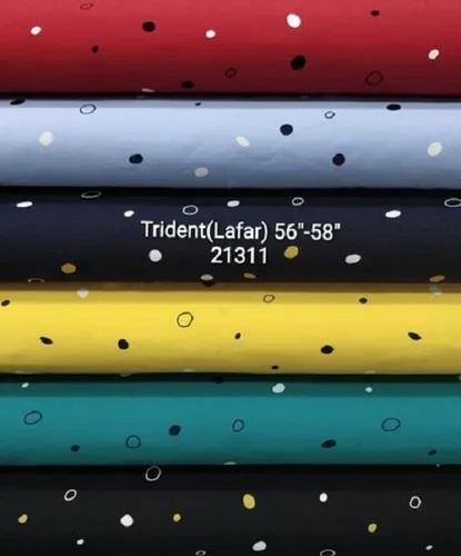 58" Fancy Trident Printed Cotton Shirting Fabric - 100% Cotton, Multi-Color | Washable, Shrink-Resistant, Ideal for Textile Industry