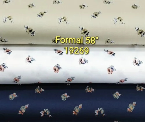 58" Formal Fancy Printed Cotton Shirting Fabric - 100% Cotton, Various Colors | Washable, Shrink-Resistant, Ideal for Textile Industry