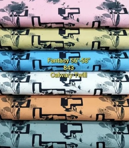 Fancy Printed Cotton Shirting Fabric - 58 Inch Multi-Color | Washable, Shrink Resistant, 100% Cotton Material