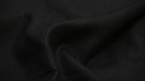 Black Plain Linen Fabric - 100% Linen, Soft Texture, Black Color | Washable, Shrink-Resistant, Ideal for Garments and Shirts