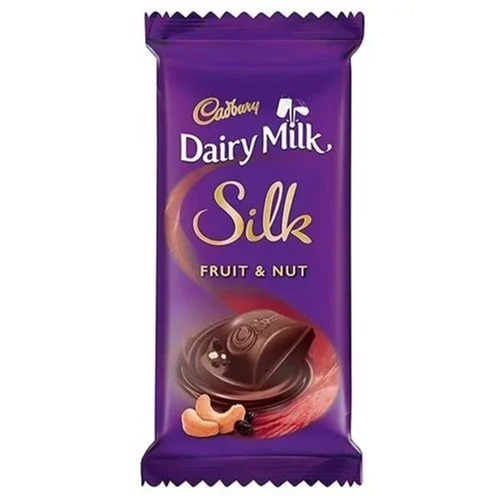Cadbury Silk Fruit Nut Chocolate - Sweet Chocolate Bar, Brown Color, Solid Form | 130g, Made with Sugar, Milk Solids, Cocoa Butter, Cocoa Solids, Shelf Life 6 Months