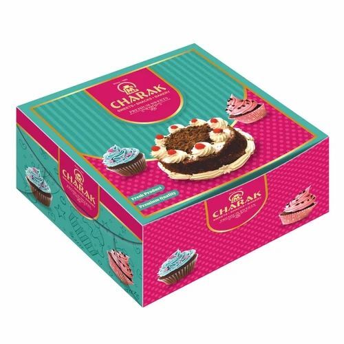 Cake Packaging Box - 1000 Gram, Square Shape, 350 GSM Printed Paper | Multicolor Design for Elegant Cake Presentation