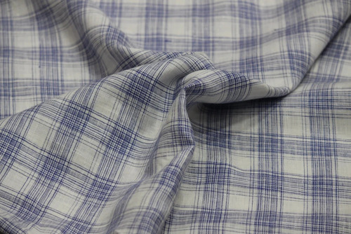 Checked Linen Shirting Fabric - 100% Linen, Soft Texture, Shrink-Resistant, Various Colors | Stylish Checked Design for Textile Industry