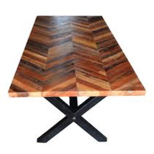Designer Wooden Top Table - 8 Seater Rectangular Shape, Polished Wooden Finish, Attractive Brown Color, Ideal For Restaurant Usage
