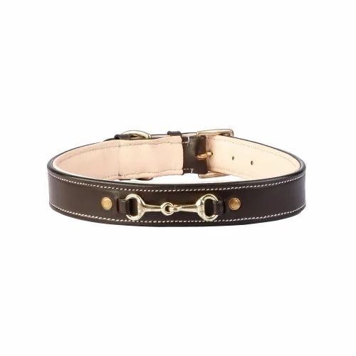 Genuine Leather Dog Collar - Medium Size, Beige Color | Durable Design for Active Dogs, Padded Comfort