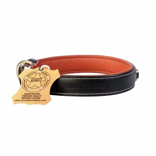 Genuine Leather Dog Collar - Medium Size, Tan Color | Skin-Friendly, Durable Design for Active Dogs
