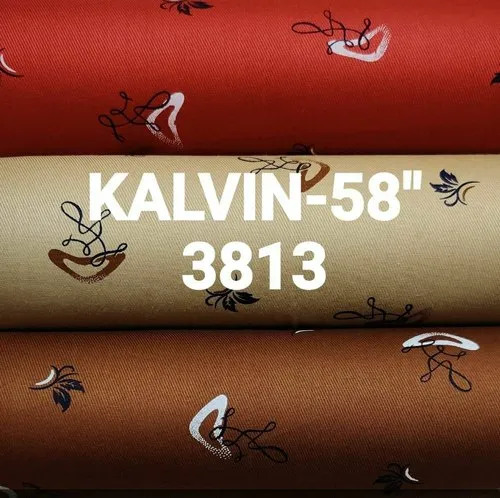 Kalvin 58" Fancy Printed Cotton Shirting Fabric - 100% Cotton, Multi-Color, Washable, Shrink-Resistant | Printed Fabric Ideal for Textile Industry