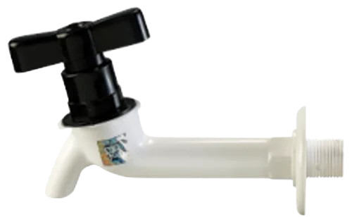 Long Body Bib Tap - PVC Material, Customized Size, Glossy Finish | Durable, Wall Mounted, Round Shape in White & Black