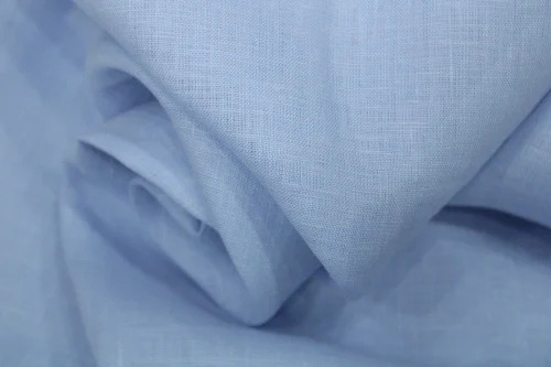 Machine Wash Plain Linen Fabric - 100% Linen, Soft Texture, Blue Color, Shrink-resistant | Ideal For Garments And Shirt Material