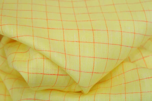 Multicolour Formal Linen Check Shirts Fabric - 100% Linen, Soft Texture, Various Colors, Shrink Resistant | Ideal for Textile Industry, Checked Style