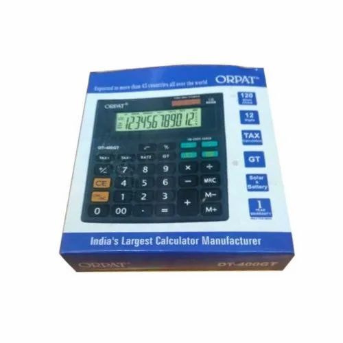 Orpat OT 400GT - Black Plastic, 12 Max Digits | General Purpose Battery-Powered Calculator in Good New Condition