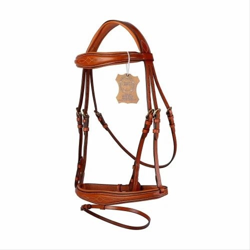 Premium Leather Horse Bridle with Braided Reins