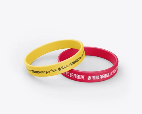 Printed Silicone Wristband - Silicone, Round Shape, Multicolor | Casual Wear, Modern Style, Fashionable Design