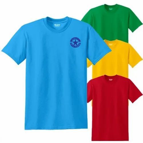 Promotional Cotton T Shirt - Cotton Material O-neck Collar Multicolor Short Sleeves Skin Friendly Comfortable Plain Pattern