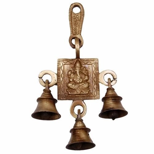 Brass Pooja Bell - Golden Color, Washable Material in Box Packaging | Ideal for Religious Ceremonies and Offerings