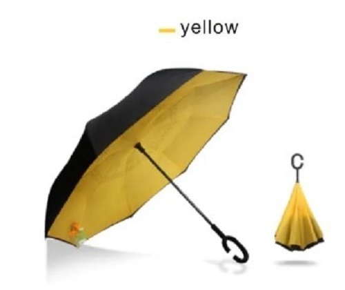 Nylon C Shaped Umbrella - Nylon Material, Various Sizes, Yellow and Black Color | Pocket Friendly, Foldable, Easy to Carry, Tested for Quality