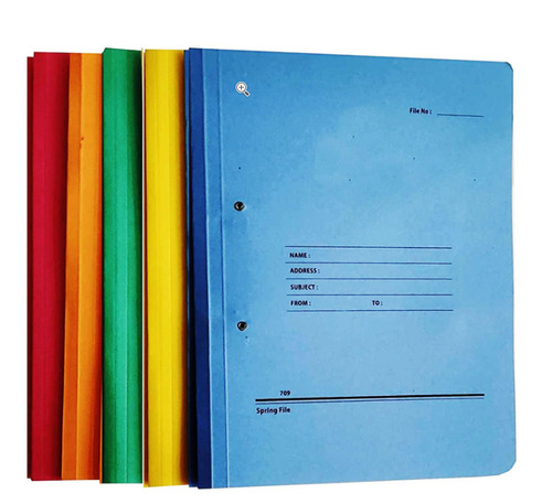 Paper File Folder - Lightweight Cardboard A4 Size, Eco-Friendly Spiral Design for School, College, Office Use | Superior Document Protection, Modern Rectangular Style
