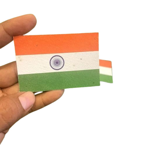 Plantable Seed Paper National Flag - Multi Color 2x3 Inches | Eco-Friendly, Customizable for Schools