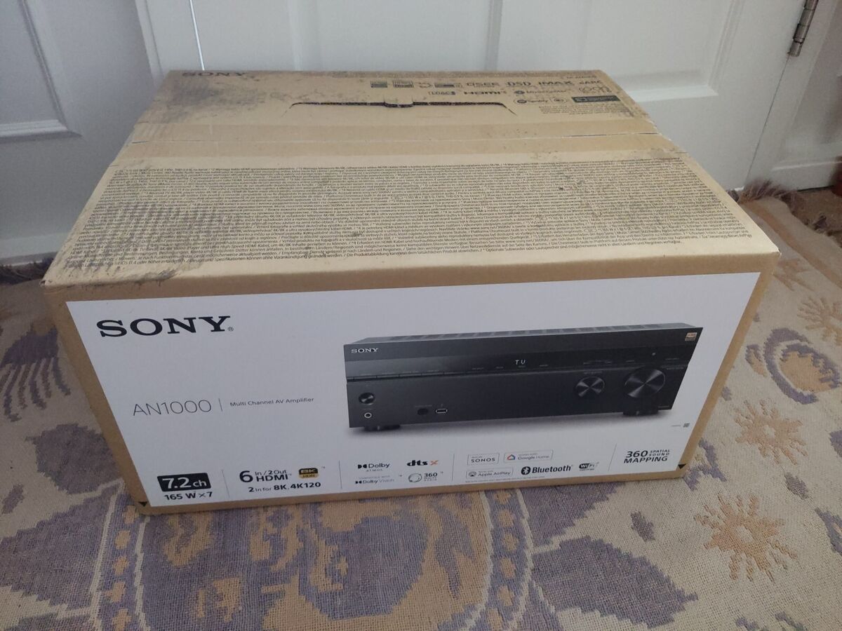 Sony STR-AN1000 7.2 CH Surround Sound Home Theater 8K A/V Receiver: Dolby Atmos, DTS:X, Digital Cinema Auto Calibration IX, Bluetooth, WiFi, Google Chromecast, Spotify connect, Apple AirPlay, HDMI 2.1