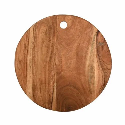 Wooden Kitchen Chopping Boards - Wooden, 35.6 x 25.4 x 1.5 Centimeters, Brown | Customizable Size, Round Shape, Lightweight Design